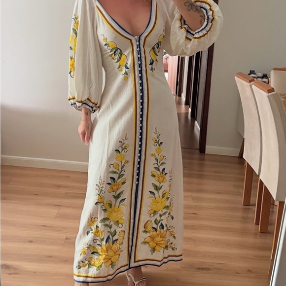 FARM Rio Flora Long Dress Size S - Picture 2 of 9